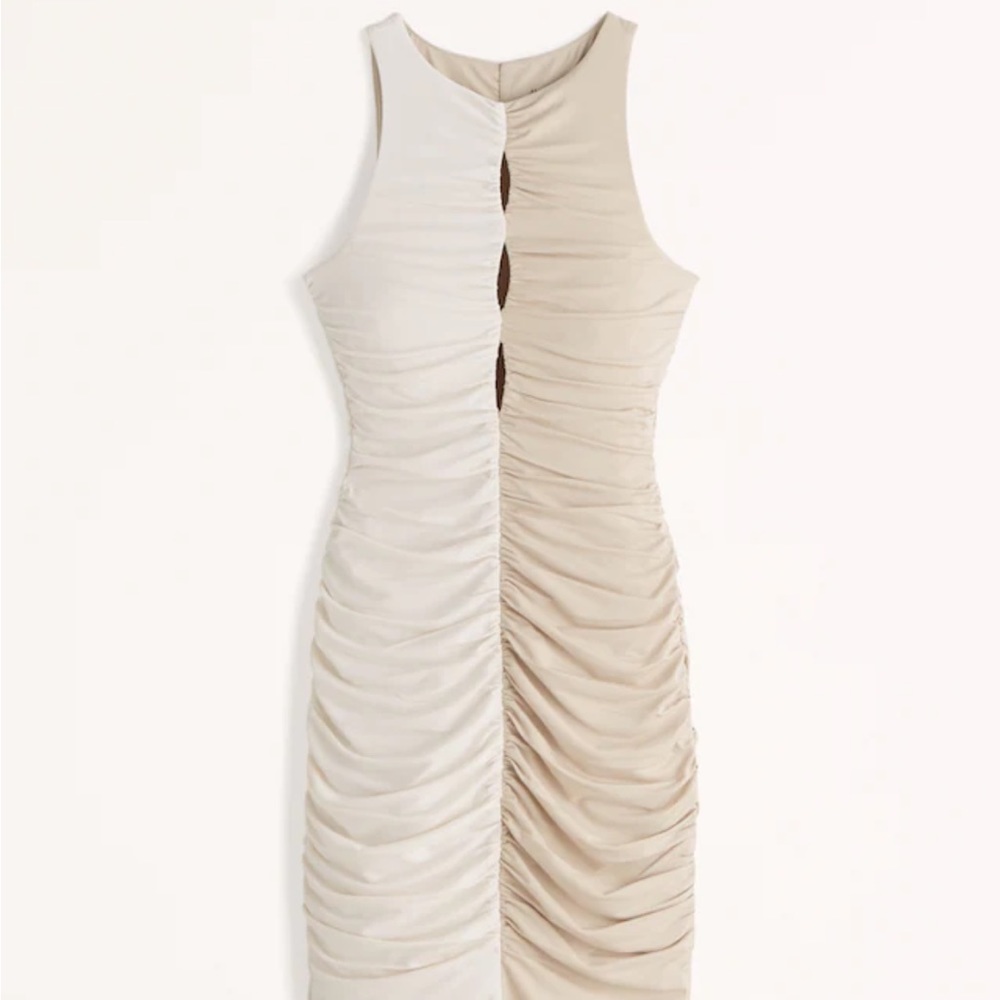 A&F Colorblock Keyhole Ruched Mini Dress - Picture 6 of 6